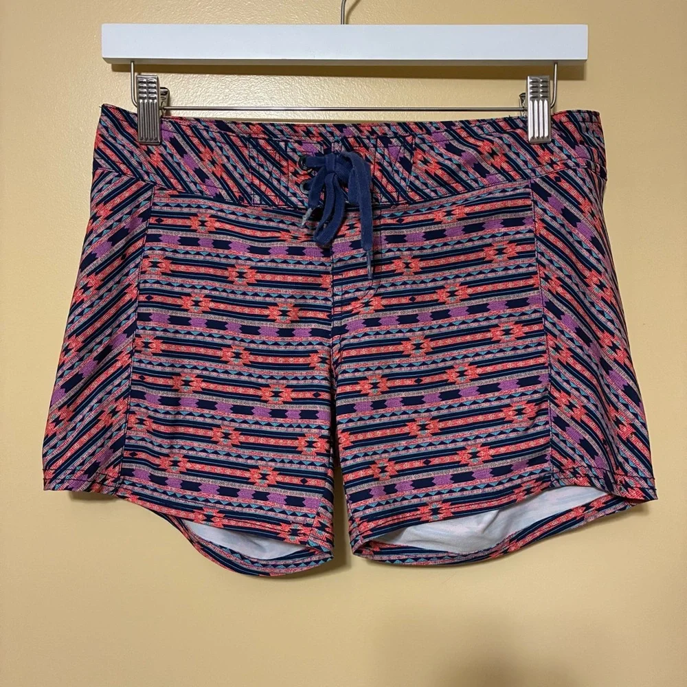 Billabong Aztec Tie Waist Micro Board Shorts Women’s 1 Pink Purple - Picture 2 of 8